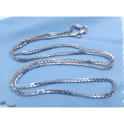 14K White Gold Franco Link Chain Necklace