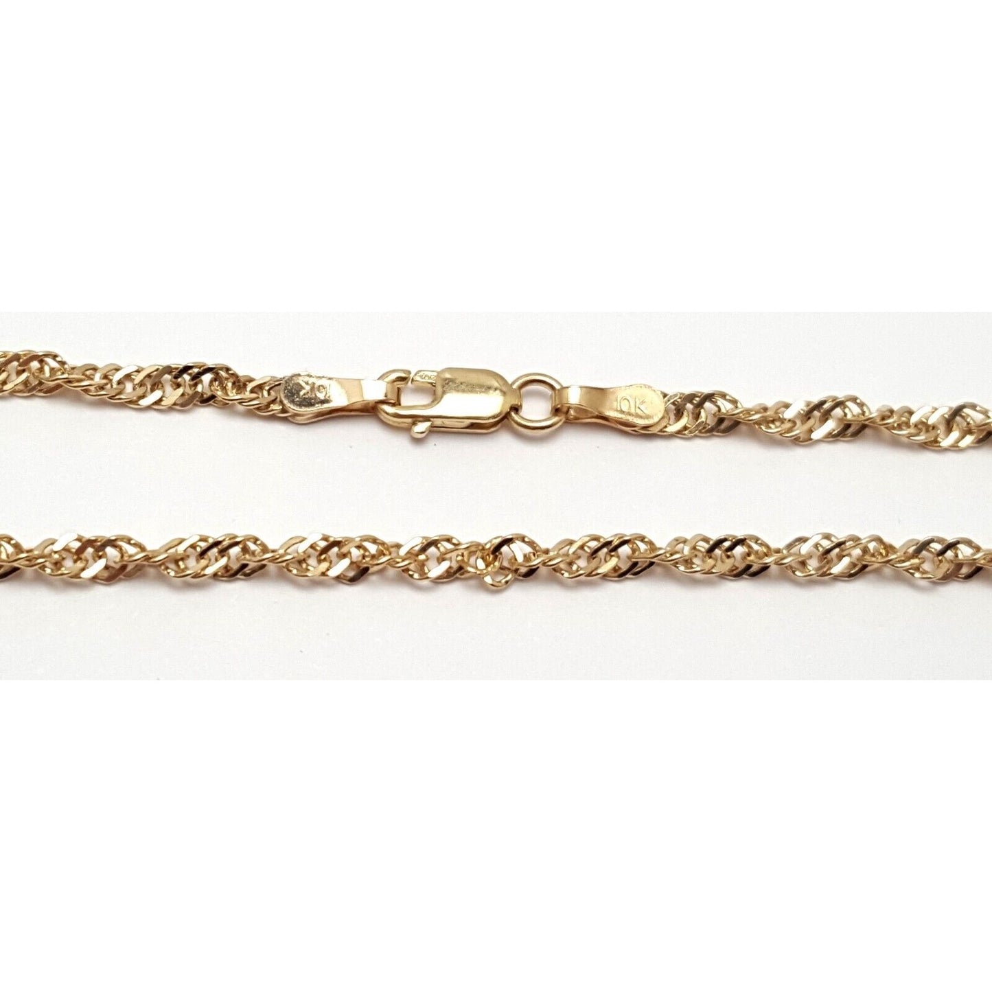 10K Yellow Gold Spiral Link Chain Necklace