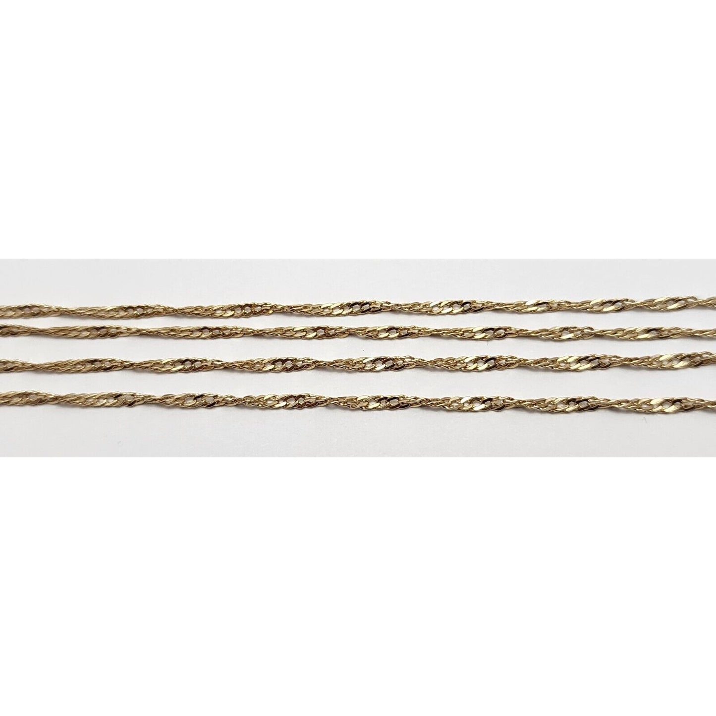 14K Yellow Gold Spiral Flat Link Chain Necklace