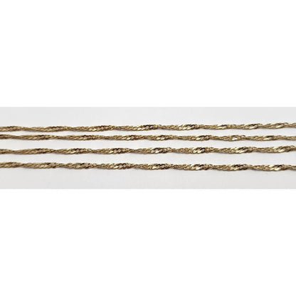 14K Yellow Gold Spiral Flat Link Chain Necklace