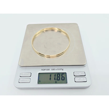 14K Yellow Gold Polished Smooth Bangle Bracelet