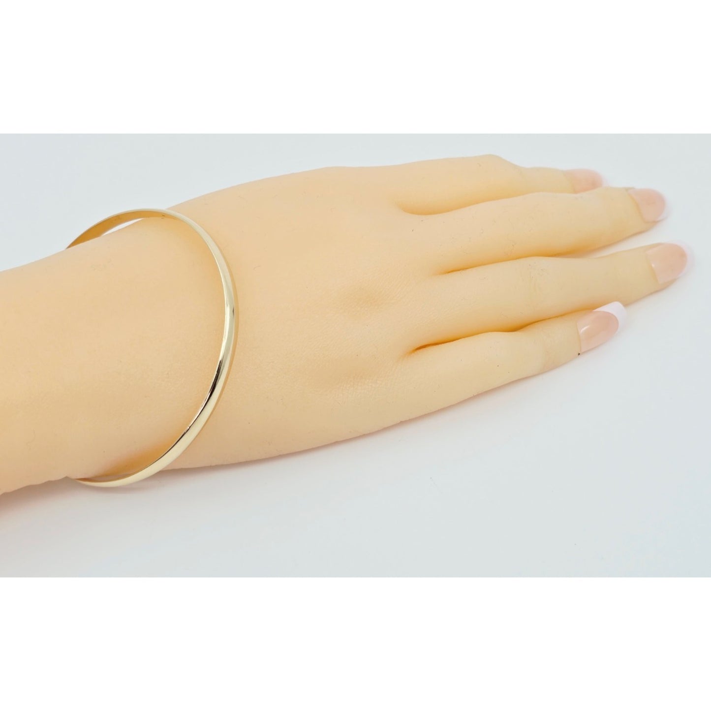 14K Yellow Gold Polished Smooth Bangle Bracelet