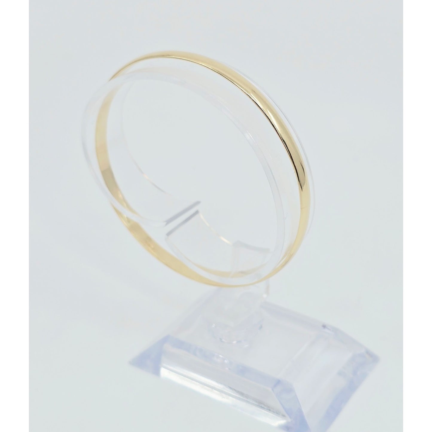 14K Yellow Gold Polished Smooth Bangle Bracelet