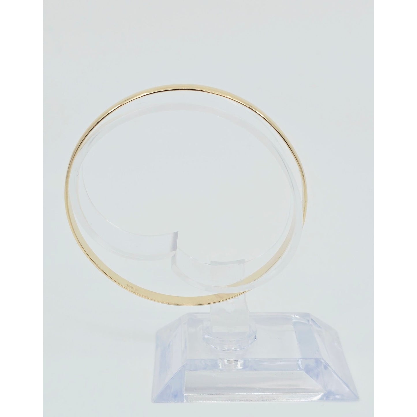 14K Yellow Gold Polished Smooth Bangle Bracelet