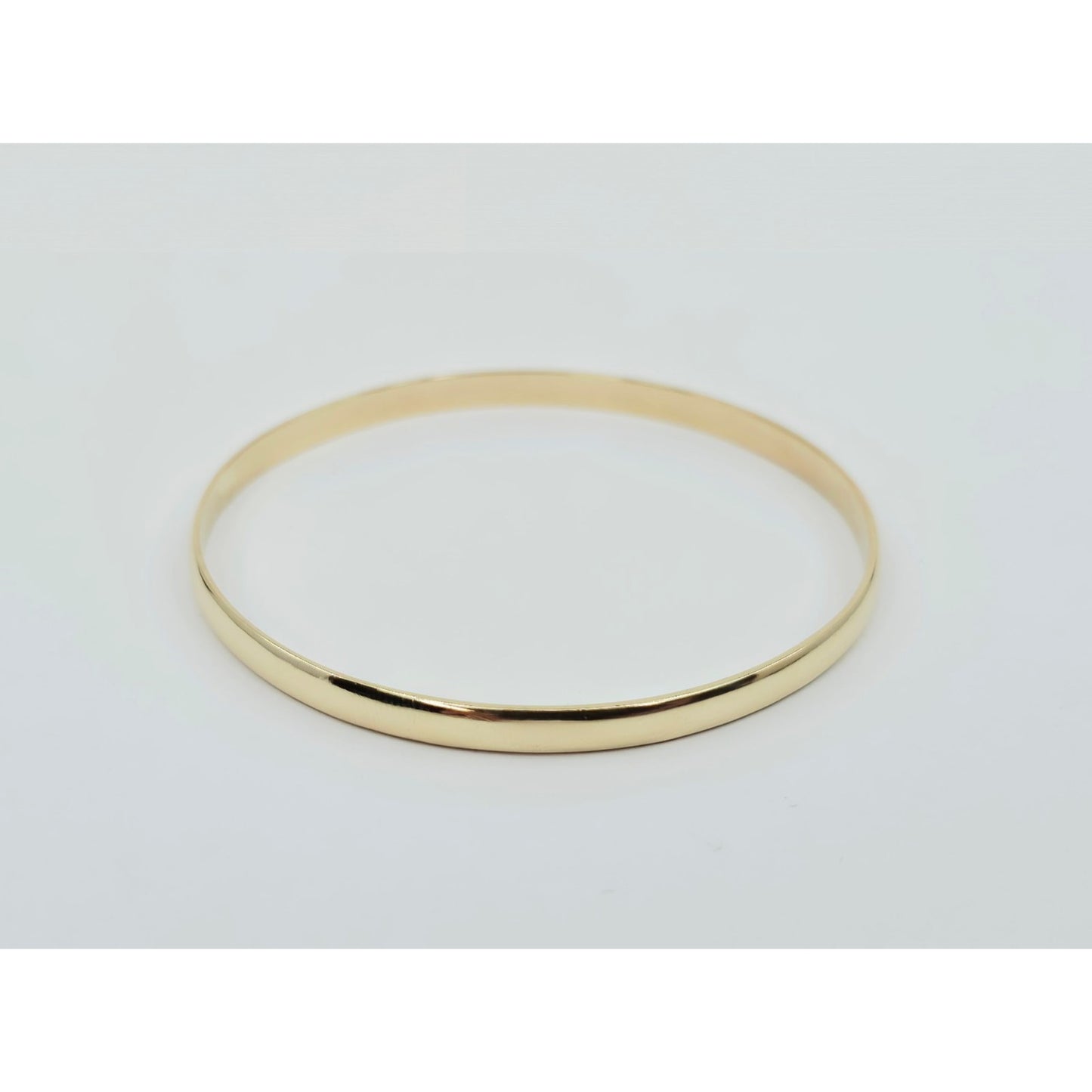 14K Yellow Gold Polished Smooth Bangle Bracelet