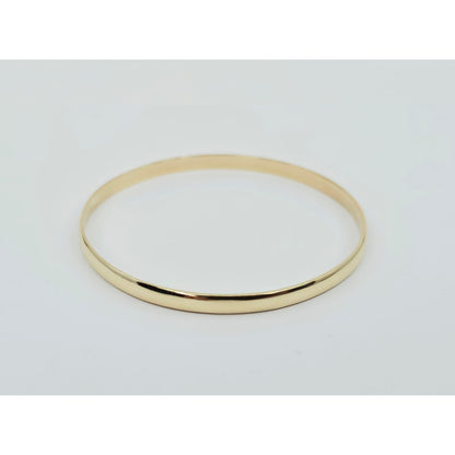 14K Yellow Gold Polished Smooth Bangle Bracelet