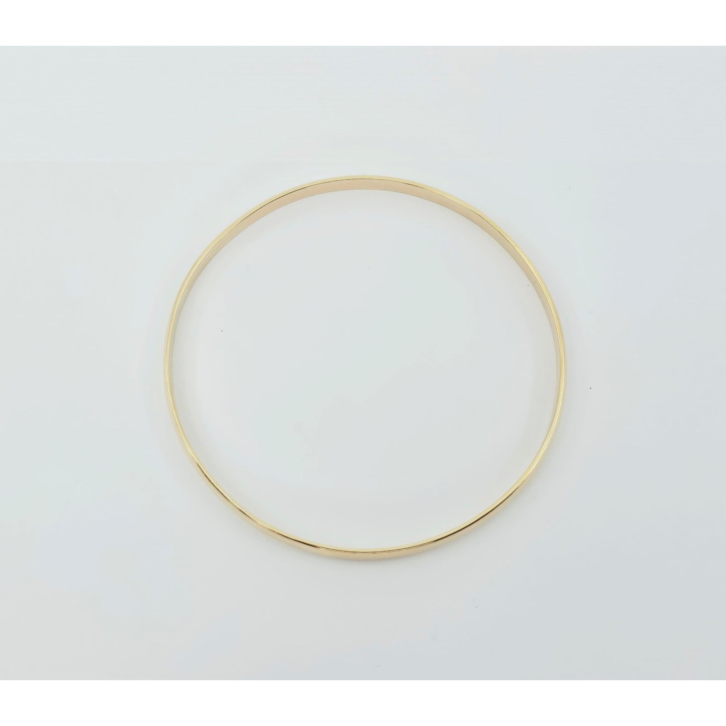 14K Yellow Gold Polished Smooth Bangle Bracelet