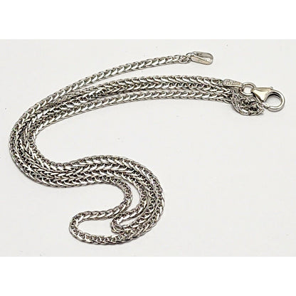 14K White Gold Franco Link Chain Necklace