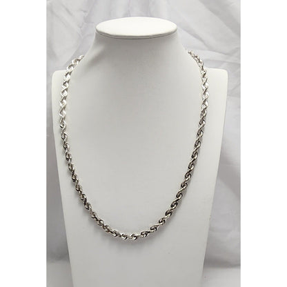 14K White Gold Rope Chain Necklace