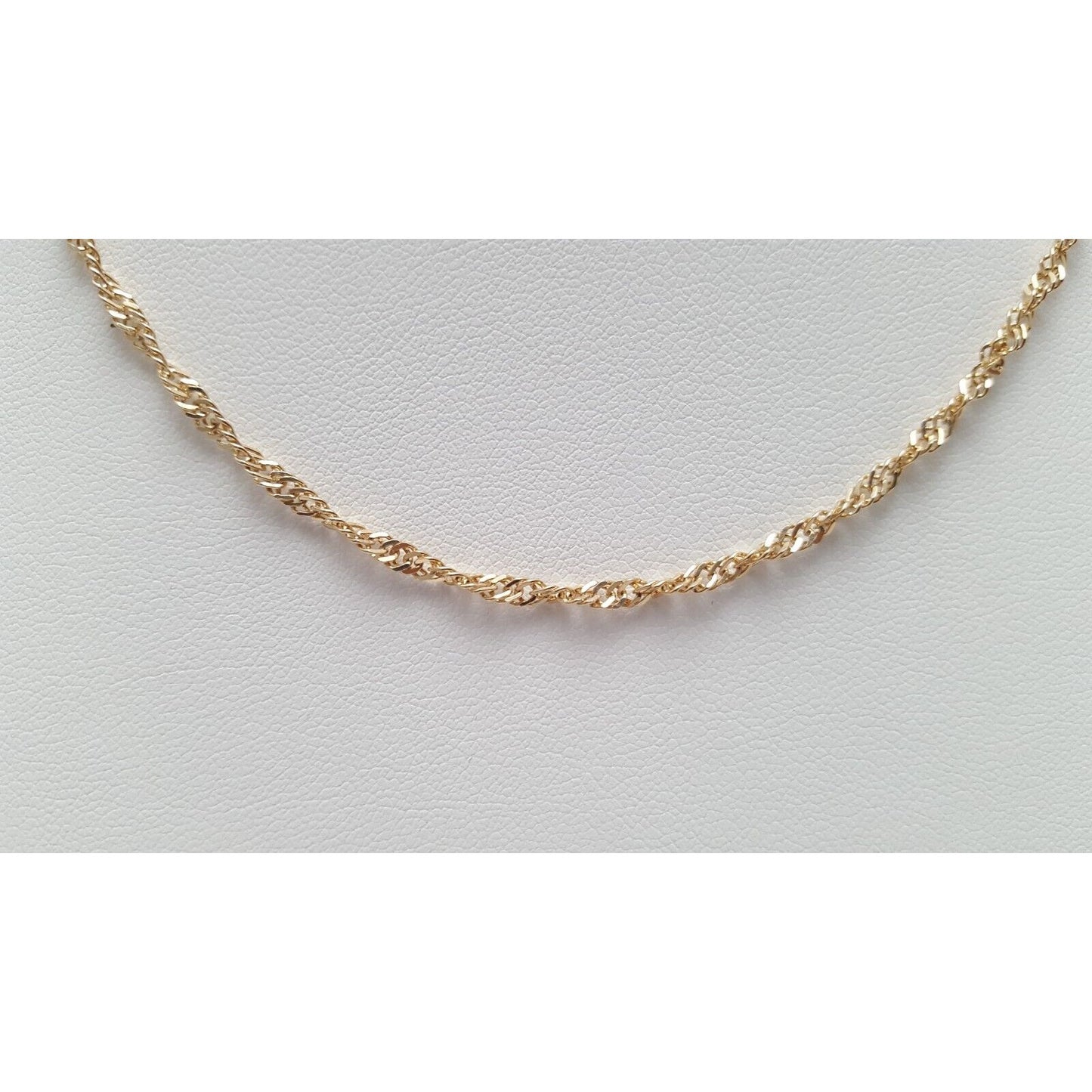 10K Yellow Gold Spiral Link Chain Necklace