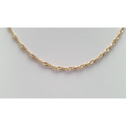 10K Yellow Gold Spiral Link Chain Necklace