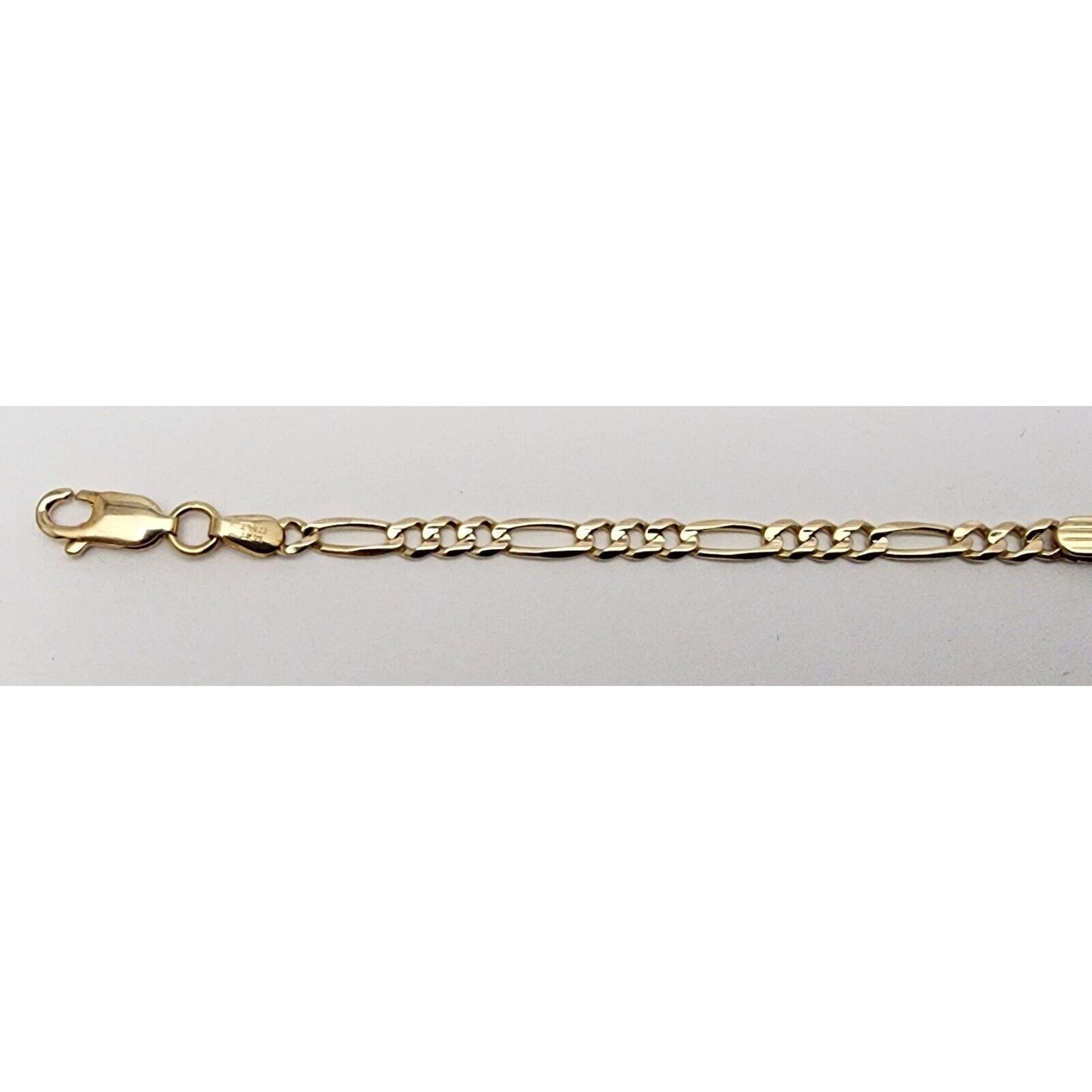 14K Solid Yellow Gold Link ID Bracelet