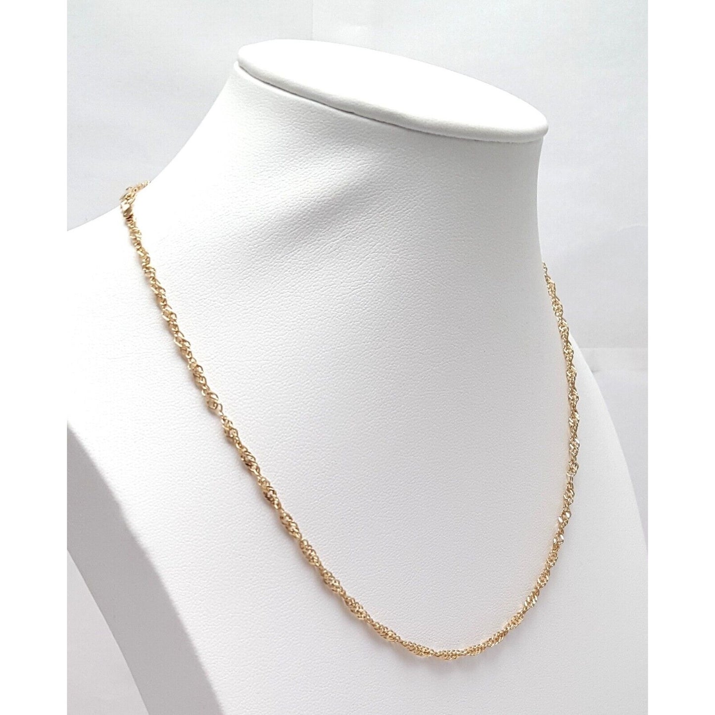 10K Yellow Gold Spiral Link Chain Necklace