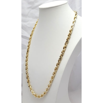 10K Yellow Gold Rope Chain Necklace