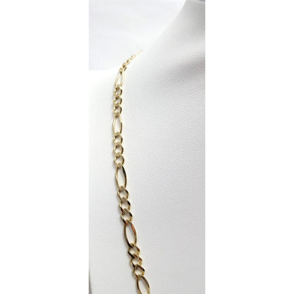 10K Yellow Gold Figaro Link Chain Necklace