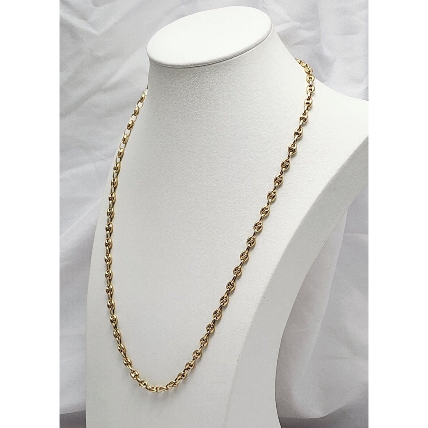 10K Yellow Gold Puffy Gucci Link Chain Necklace