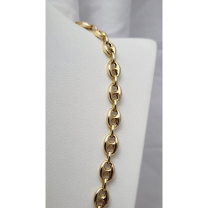 14K Yellow Gold Puffy Gucci Link Chain Necklace