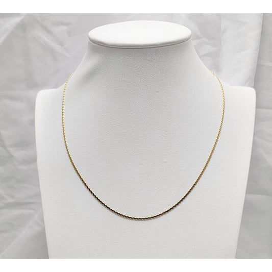 14K Yellow Gold Flat Link Chain Necklace