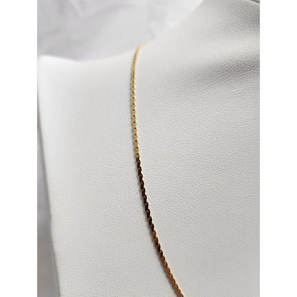 14K Yellow Gold Flat Link Chain Necklace