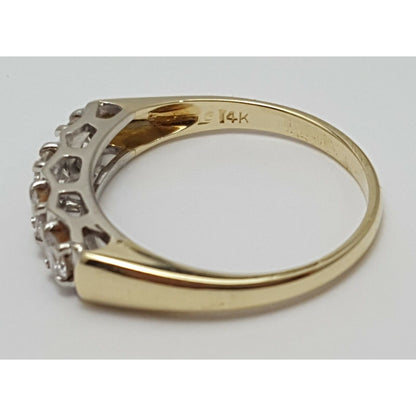 13K Two Tone Gold 4 Round Diamond Ring