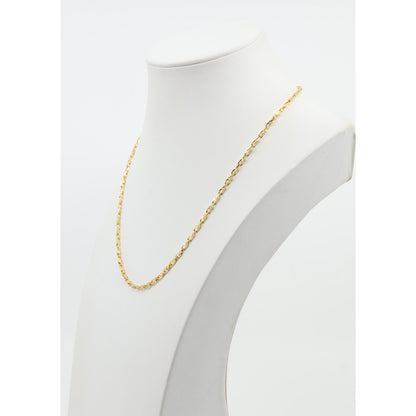 18K Yellow Gold Turkish Style Diamond Cut Link Chain Necklace