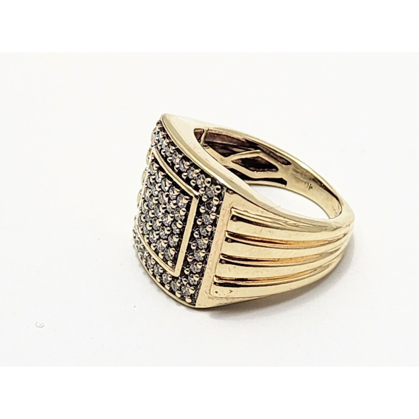 10K Yellow Gold Men's Diamond Cluster Ring