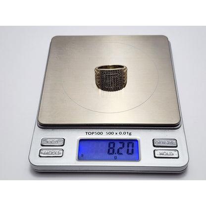 10K Yellow Gold Men's Diamond Cluster Ring