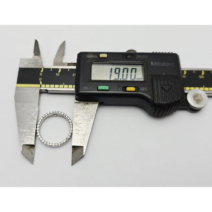 18K White Gold Cable Link Chain Necklace & Diamond Round Open Hole Charm Pendant