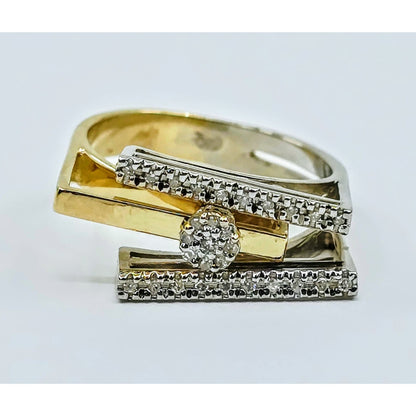 14K Two Tone Gold Ladies Motion Diamond Ring