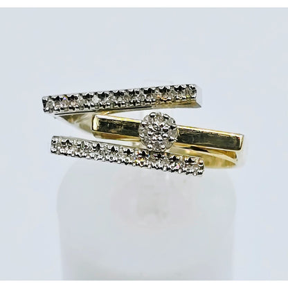 14K Two Tone Gold Ladies Motion Diamond Ring