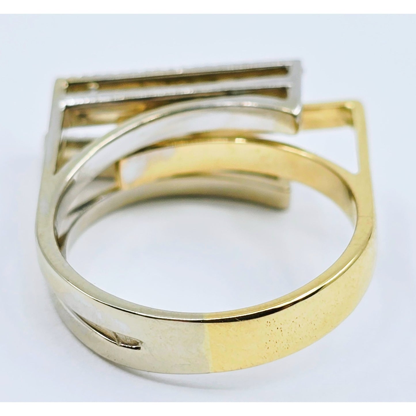 14K Two Tone Gold Ladies Motion Diamond Ring