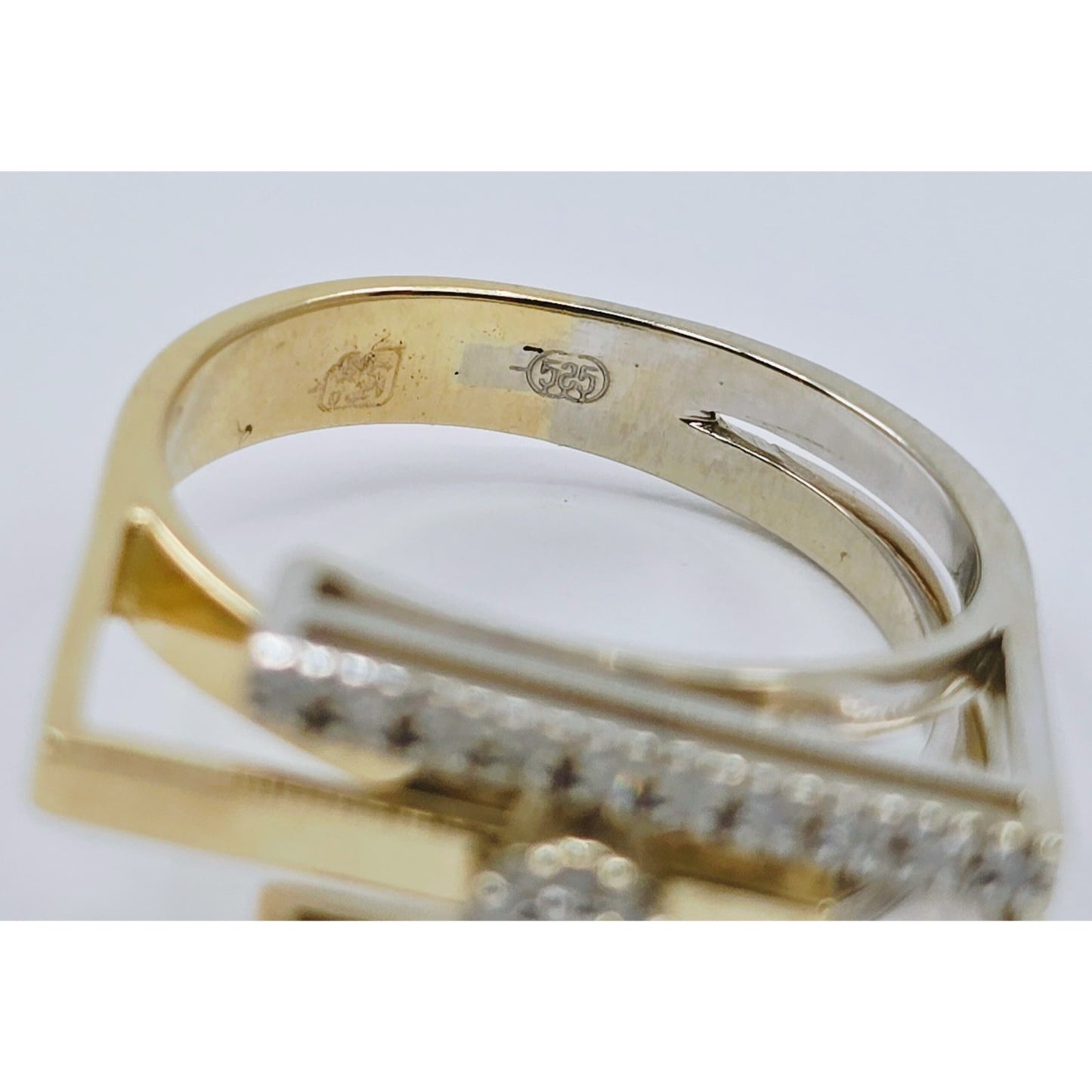 14K Two Tone Gold Ladies Motion Diamond Ring