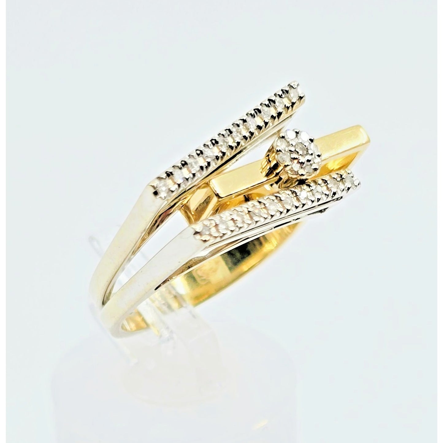 14K Two Tone Gold Ladies Motion Diamond Ring