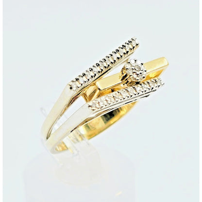 14K Two Tone Gold Ladies Motion Diamond Ring