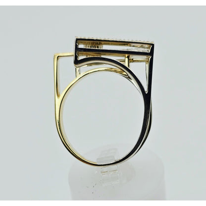 14K Two Tone Gold Ladies Motion Diamond Ring