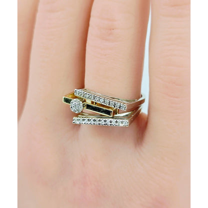 14K Two Tone Gold Ladies Motion Diamond Ring