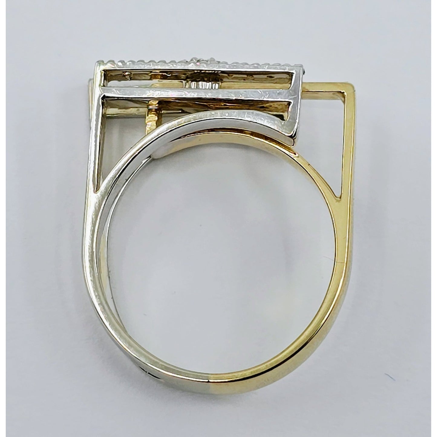 14K Two Tone Gold Ladies Motion Diamond Ring