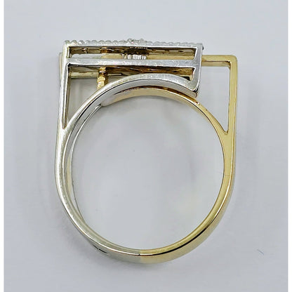 14K Two Tone Gold Ladies Motion Diamond Ring