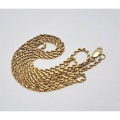 14K Yellow Gold Rope Chain Necklace