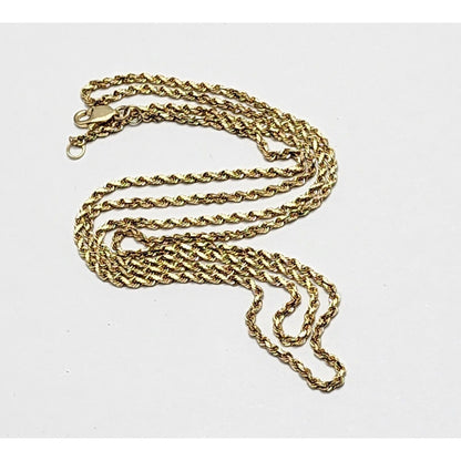 14K Yellow Gold Rope Chain Necklace