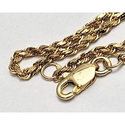 14K Yellow Gold Rope Chain Necklace