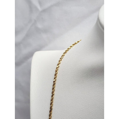 14K Yellow Gold Rope Chain Necklace