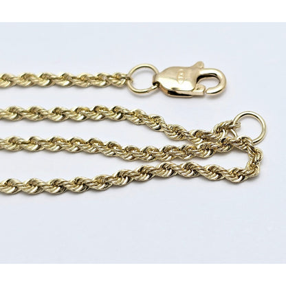 14K Yellow Gold Rope Chain Necklace