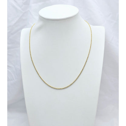 14K Yellow Gold Rope Chain Necklace