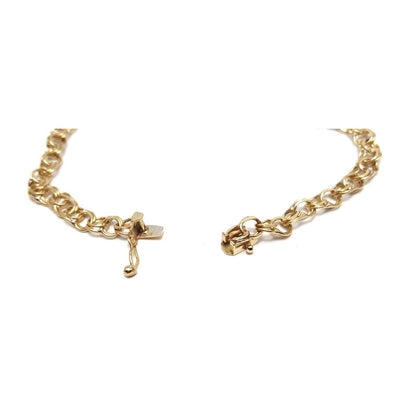 14K Solid Yellow Gold Round Cable Link Bracelet