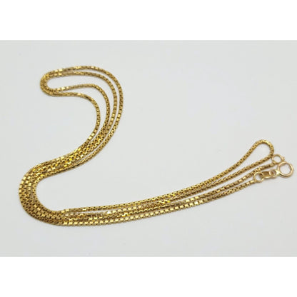 14K Yellow Gold Box Link Chain Necklace