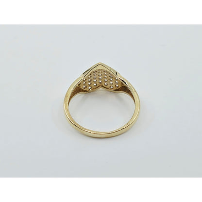 10K Yellow Gold Heart Shaped CZ Ring