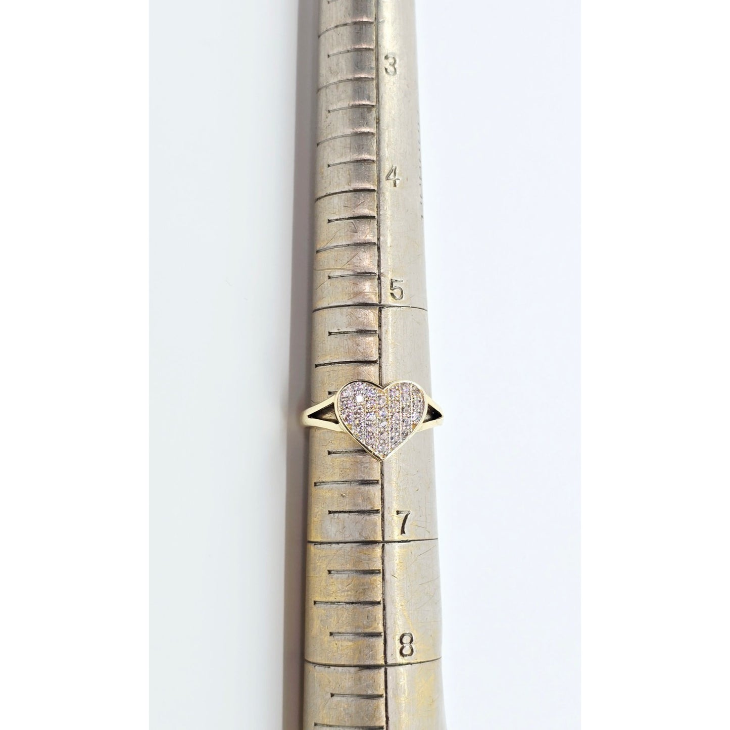 10K Yellow Gold Heart Shaped CZ Ring