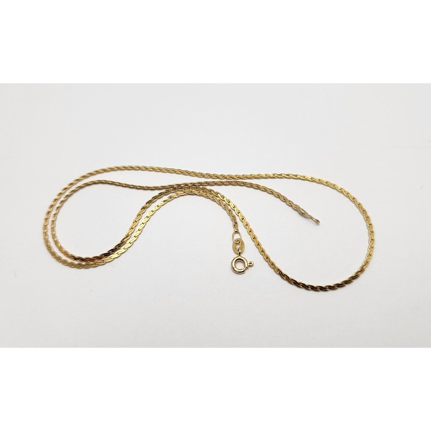 14K Yellow Gold Flat Link Chain Necklace