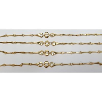 18K Yellow Gold Extra Long Link Chain Necklace